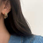 Load image into Gallery viewer, C shape double layer earring