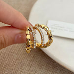 Load image into Gallery viewer, C shape double layer earring