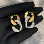 Load image into Gallery viewer, Gold and silver link chain earring