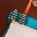 Load image into Gallery viewer, Black strip water drop earring