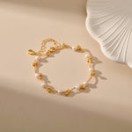 Load image into Gallery viewer, Gold brass pearl bracelet