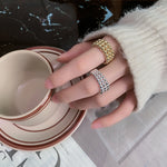 Load image into Gallery viewer, Round beads layered wide ring