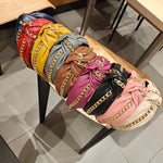 Load image into Gallery viewer, Knotted twisted leather chain hair band