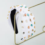 Load image into Gallery viewer, Crochet Bow Wide Diamond Hairband,