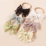Load image into Gallery viewer, Cotton lace hair bow headband