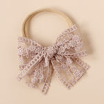 Load image into Gallery viewer, Cotton lace hair bow headband