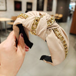 Load image into Gallery viewer, Knotted twisted leather chain hair band