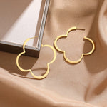 Load image into Gallery viewer, Four leaf clover hoop earring(hypoallergenic)