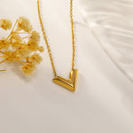 Load image into Gallery viewer, V Shaped Pendant Choker Necklace