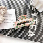 Load image into Gallery viewer, Pink and Green Mix Rectangle Jumbo hairclip
