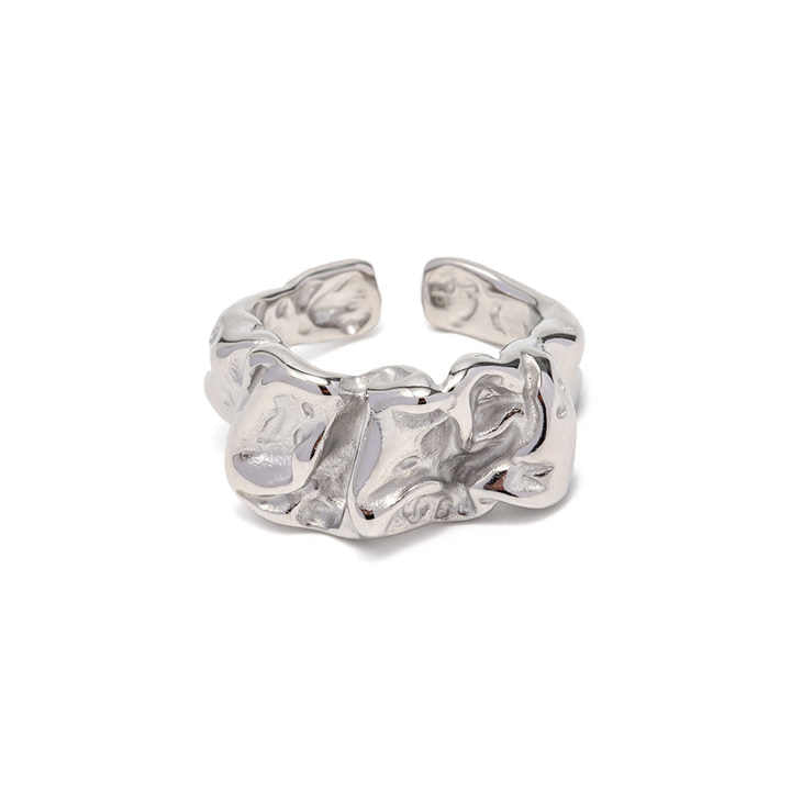 Irregular lava ring (silver)