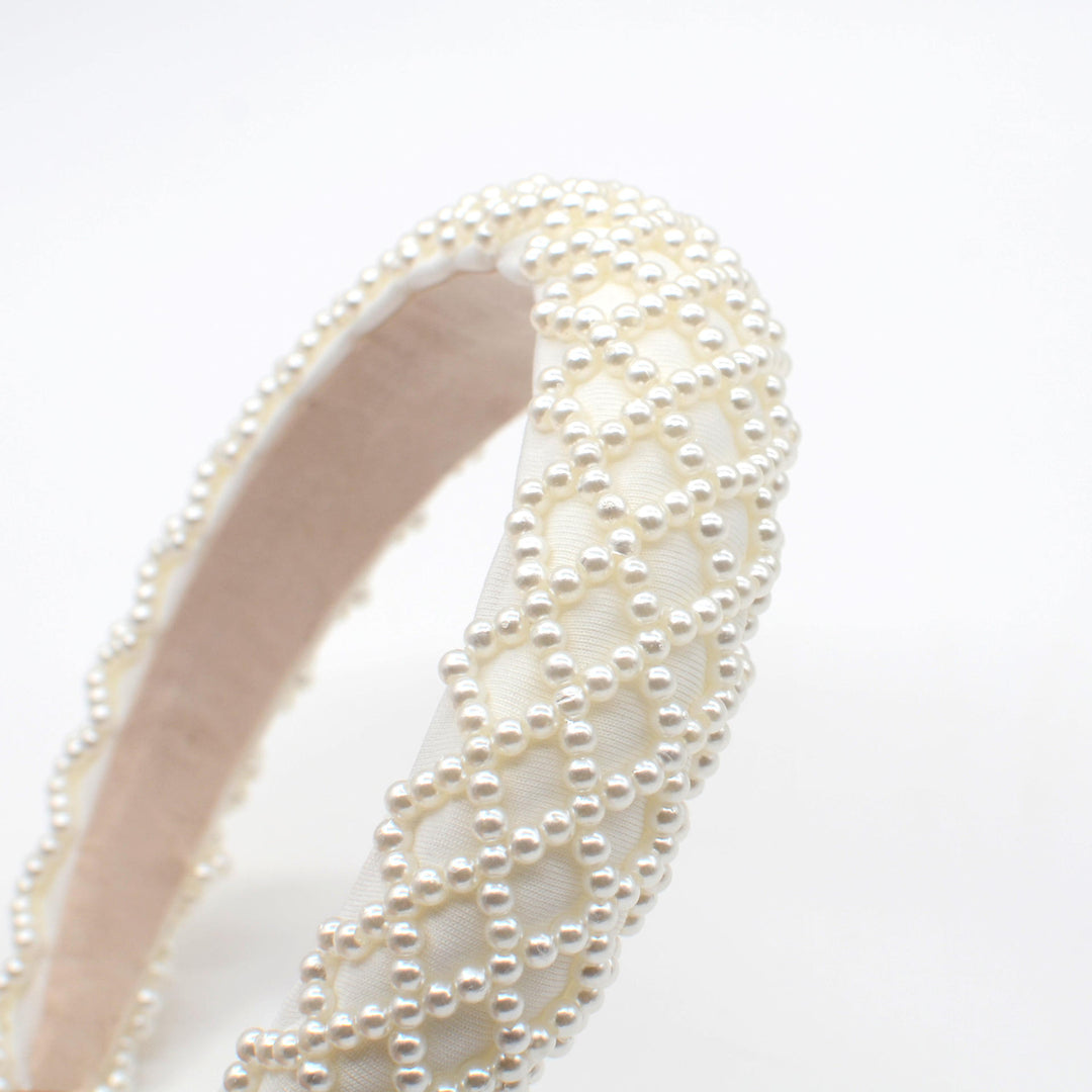 Crisscross Pearl  Bridal head band