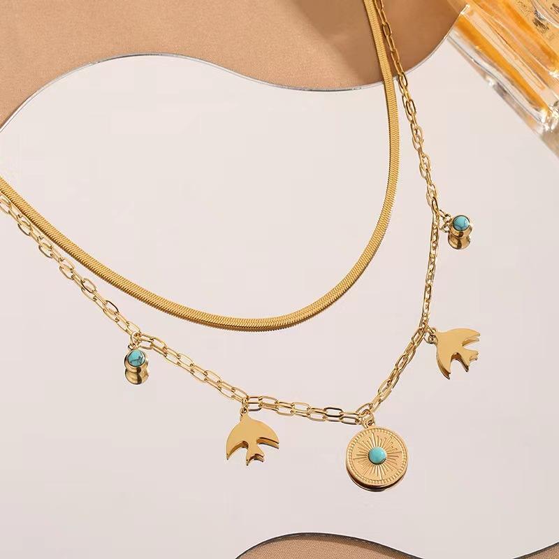 Turquoise Blue Eye Pendant Necklace