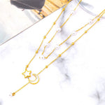 Load image into Gallery viewer, Pearl star moon pendent
