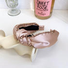 Crystal bow mercerized satin covered headband