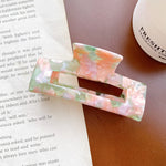 Load image into Gallery viewer, Pink and Green Mix Rectangle Jumbo hairclip
