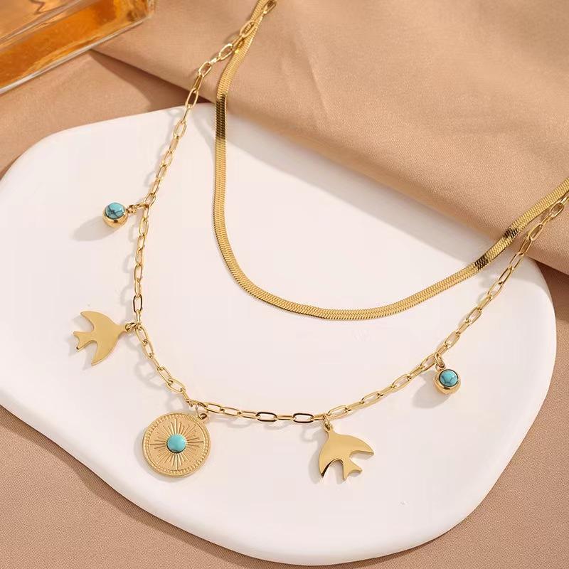 Turquoise Blue Eye Pendant Necklace