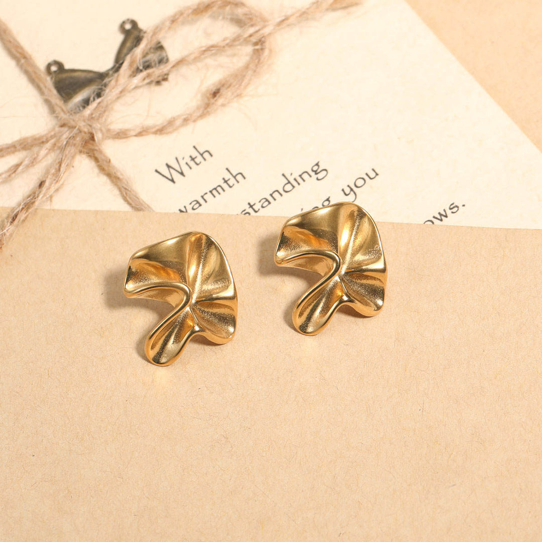 Irregular Hammered Statement Stud Earring