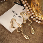 Load image into Gallery viewer, Irregular hollow water droplet earring(gold)
