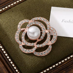 Load image into Gallery viewer, Pearl Flower Rhinestone Broach
