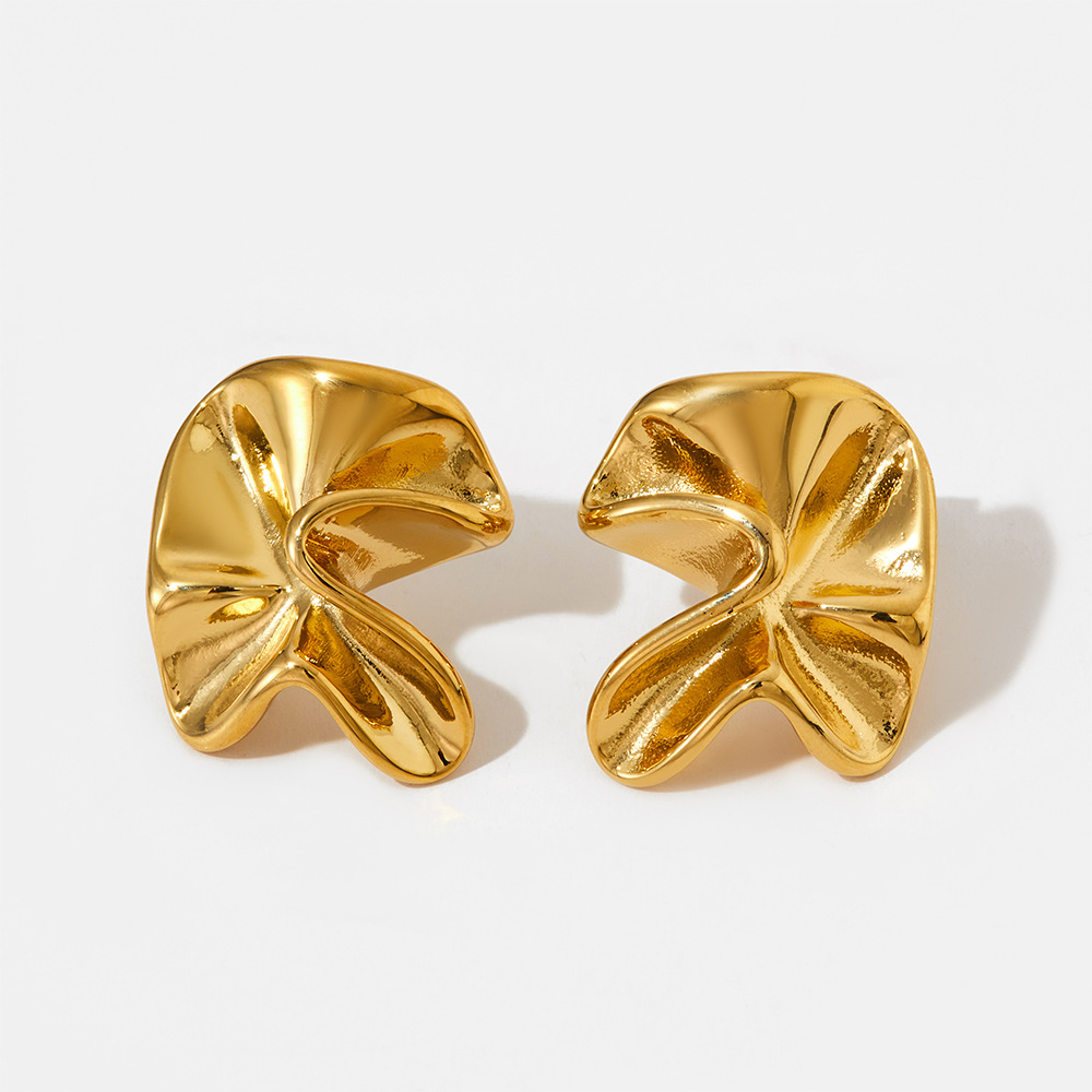 Irregular Hammered Statement Stud Earring