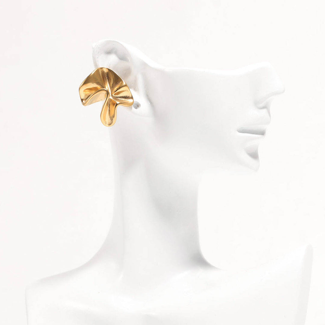 Irregular Hammered Statement Stud Earring