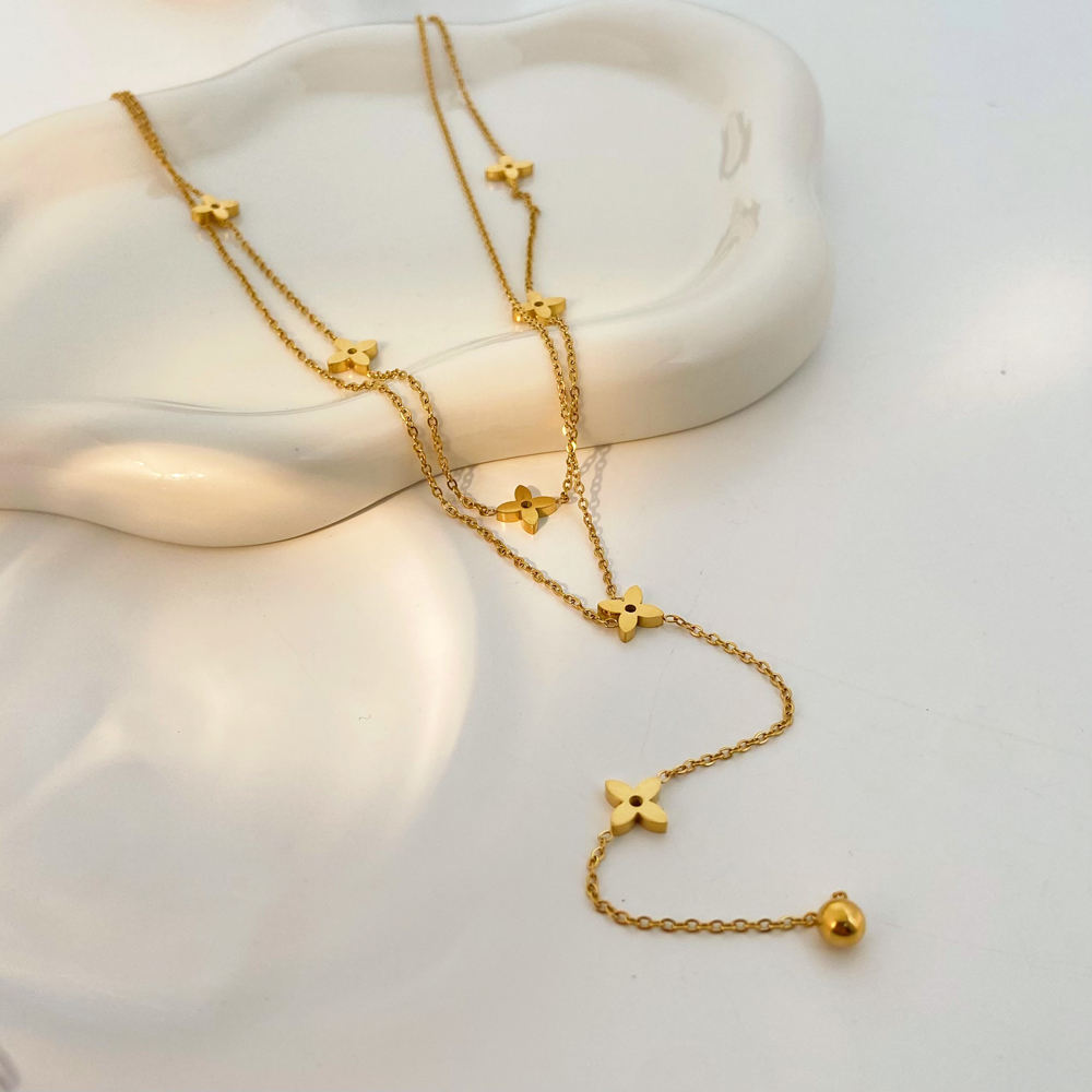 Double Layer Extended Tassel Necklace