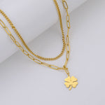 Load image into Gallery viewer, Four Leaf clover Double Layer Pendent
