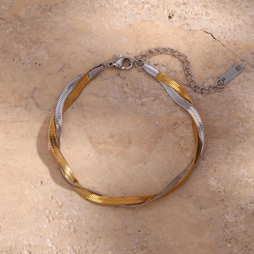 Snake chain bracelet(gold and silver mix)