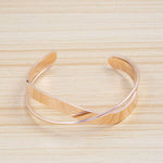 Load image into Gallery viewer, Rosegold wave intersect lrregular twisted open bangle
