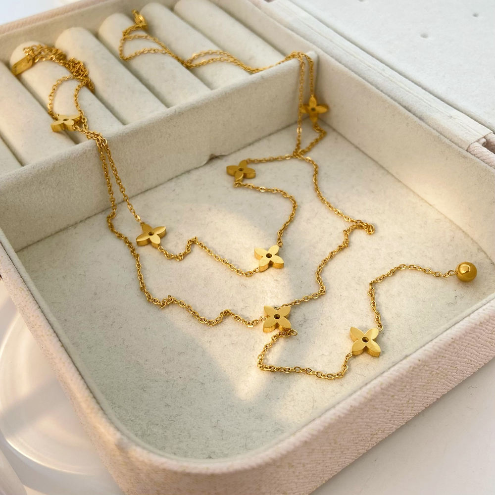 Double Layer Extended Tassel Necklace