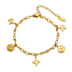 Load image into Gallery viewer, Gold Cutout Clover Fringe Bracelet
