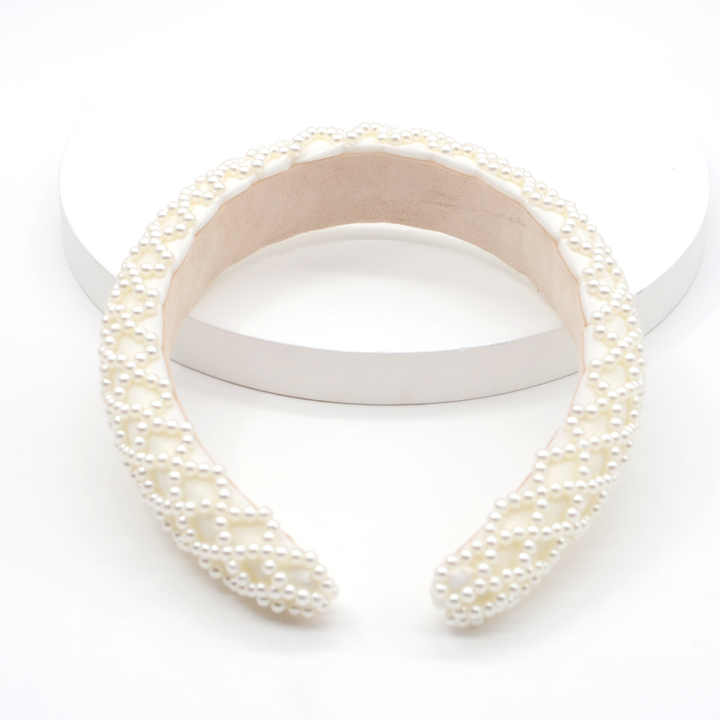 Crisscross Pearl  Bridal head band