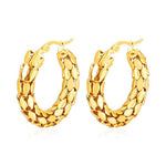 Load image into Gallery viewer, Chunky big gold hoop steel earring bulk

