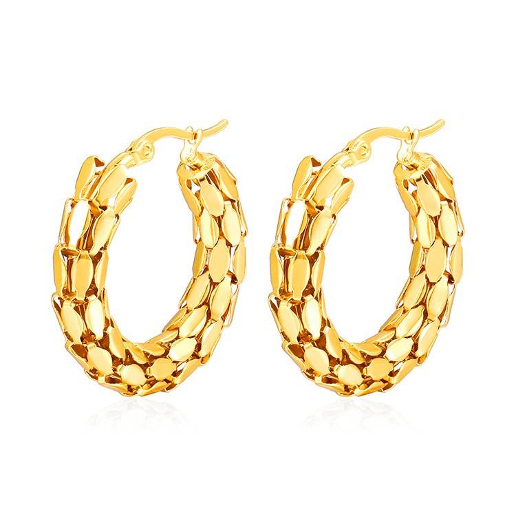 Chunky big gold hoop steel earring bulk