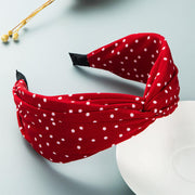 Cross knot polka dot headband