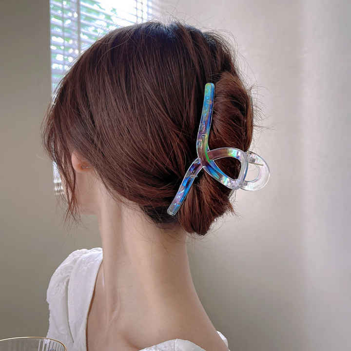 Crossed Transparent Hair Clip