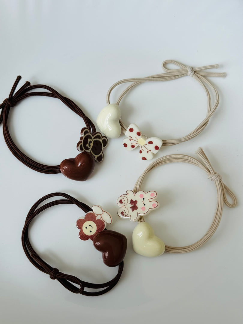 Bow knot cute cartoon hair tie