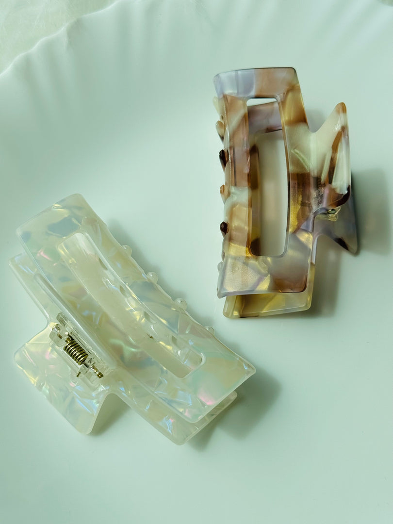 Marble Rectangle Korean Style Hair clip