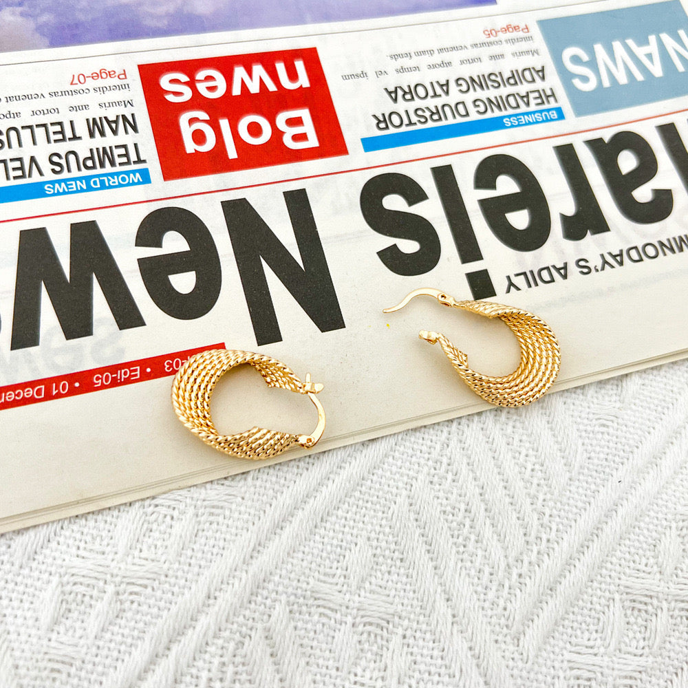 Retro style twist weaving stud earring