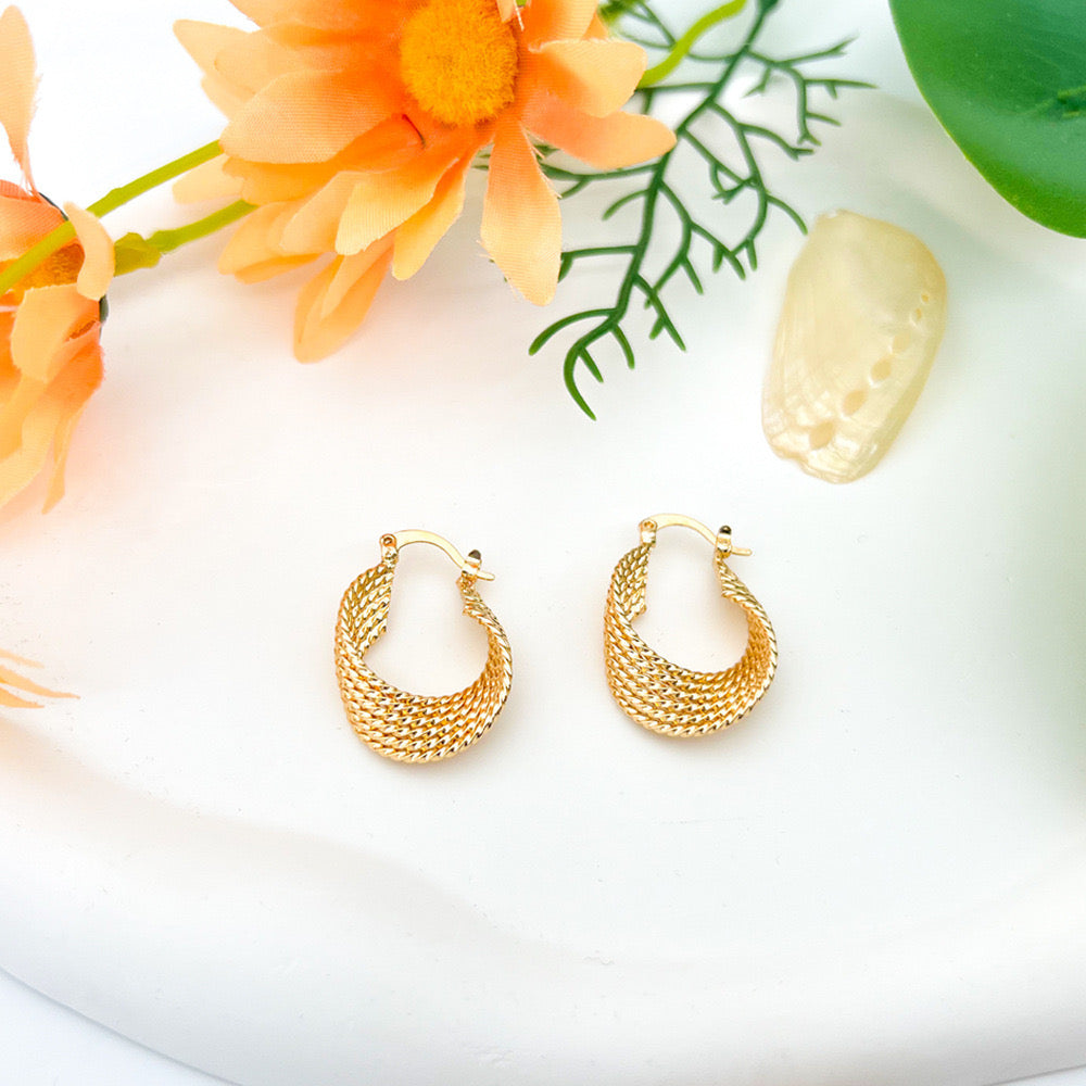 Retro style twist weaving stud earring