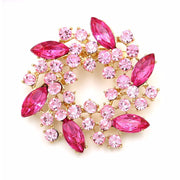 Crystal Flower Garland Brooch Pin