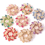 Load image into Gallery viewer, Crystal Flower Garland Brooch Pin
