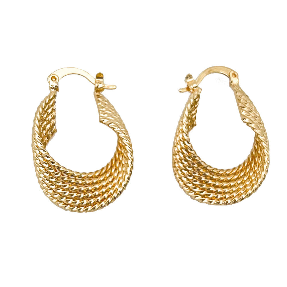 Retro style twist weaving stud earring
