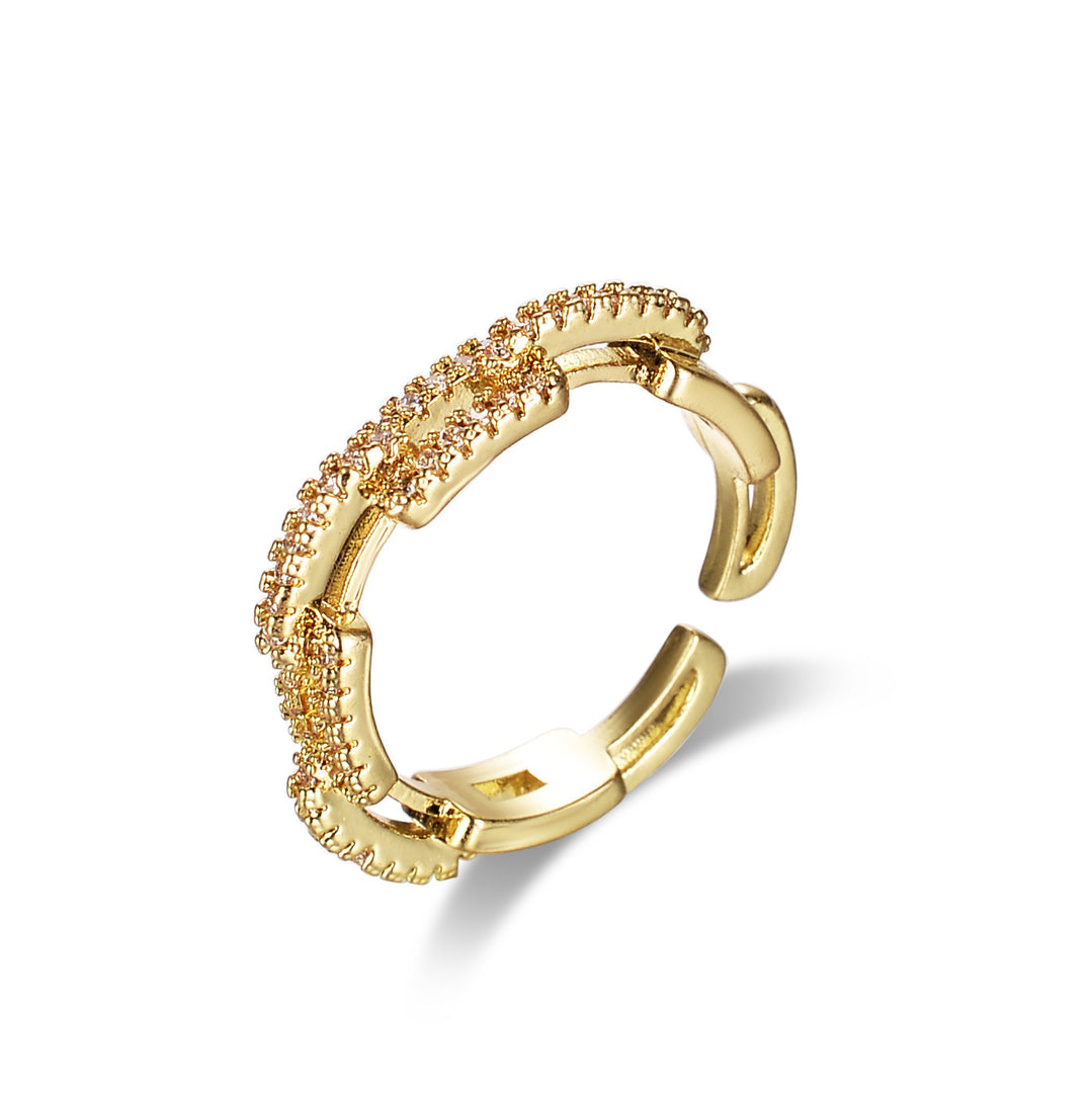 Gold plated engagement moissanite diamond ring