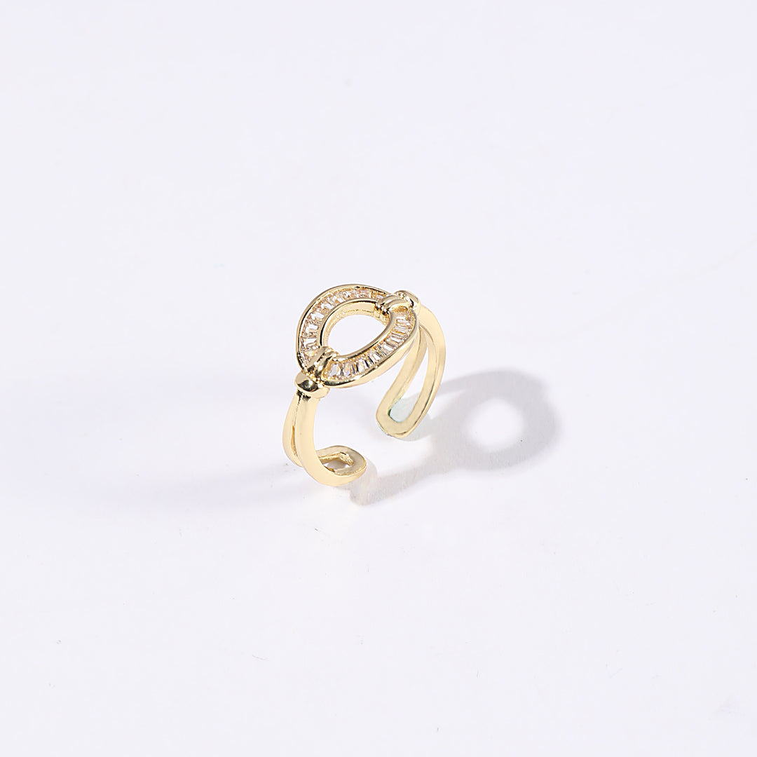 Gold plated engagement moissanite diamond ring