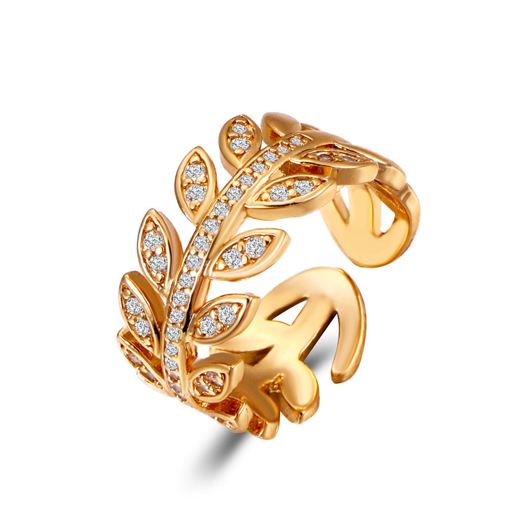 Gold plated engagement moissanite diamond ring