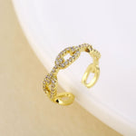 Load image into Gallery viewer, Gold plated engagement moissanite diamond ring
