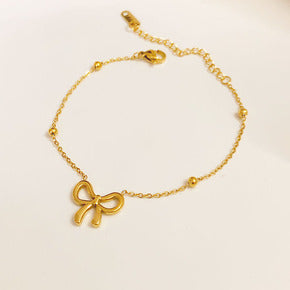 Bow tie link chain bracelet