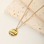 Load image into Gallery viewer, Creative Artist Abstract Irregular Textured Coin Pendant Necklace
